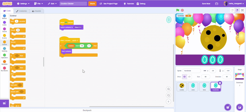 Stop the counter at 999 cookies gif