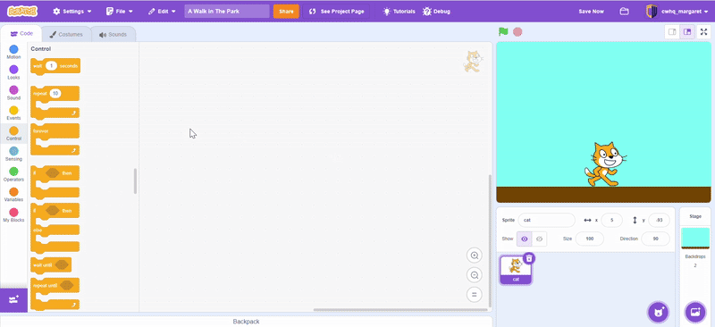 Scrolling background step 3 gif