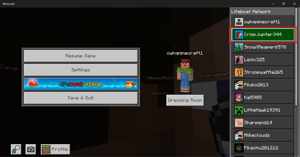 Block minecraft players pause screen