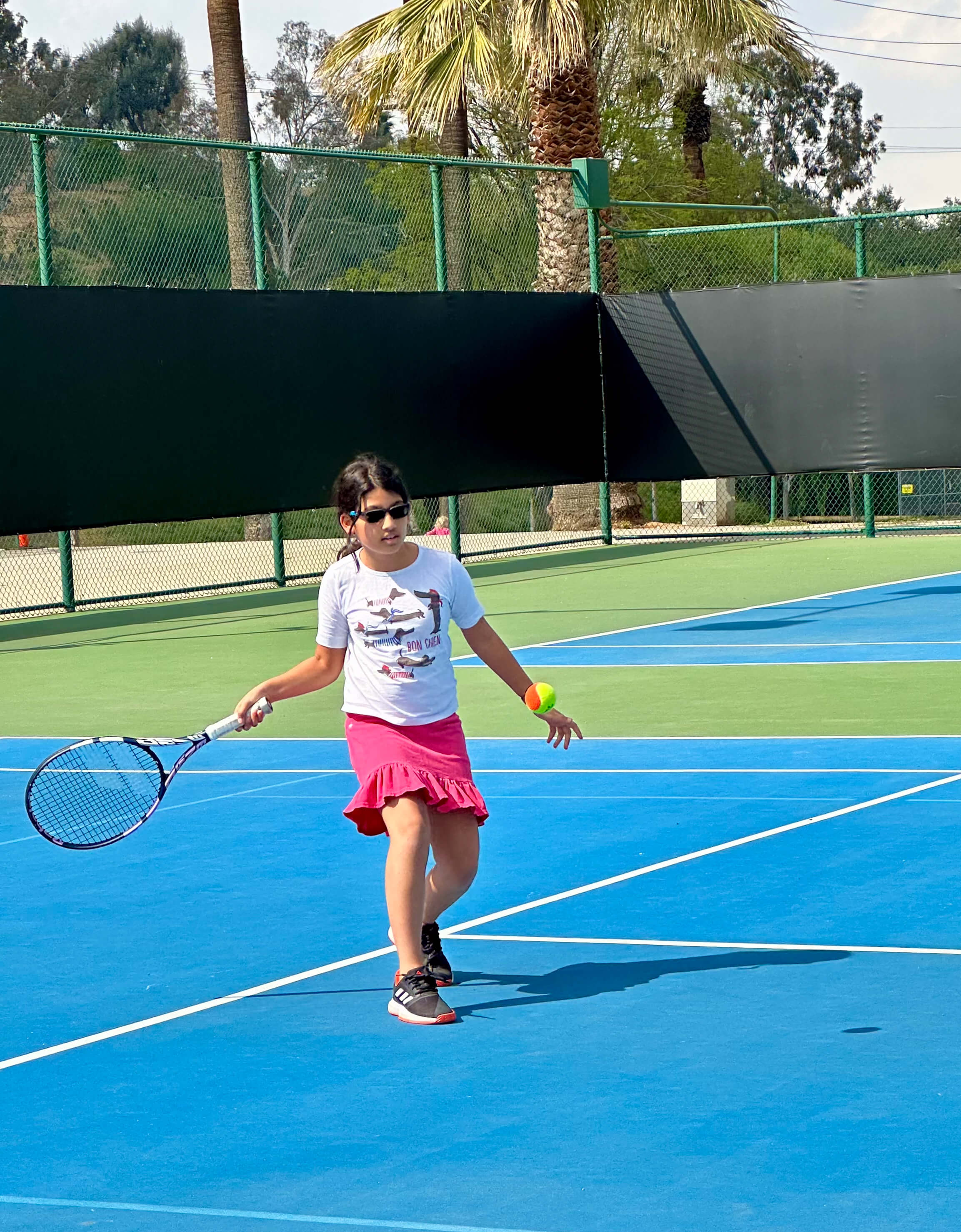 Charvi playing tennis