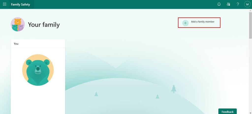 Set up your family accounts add member