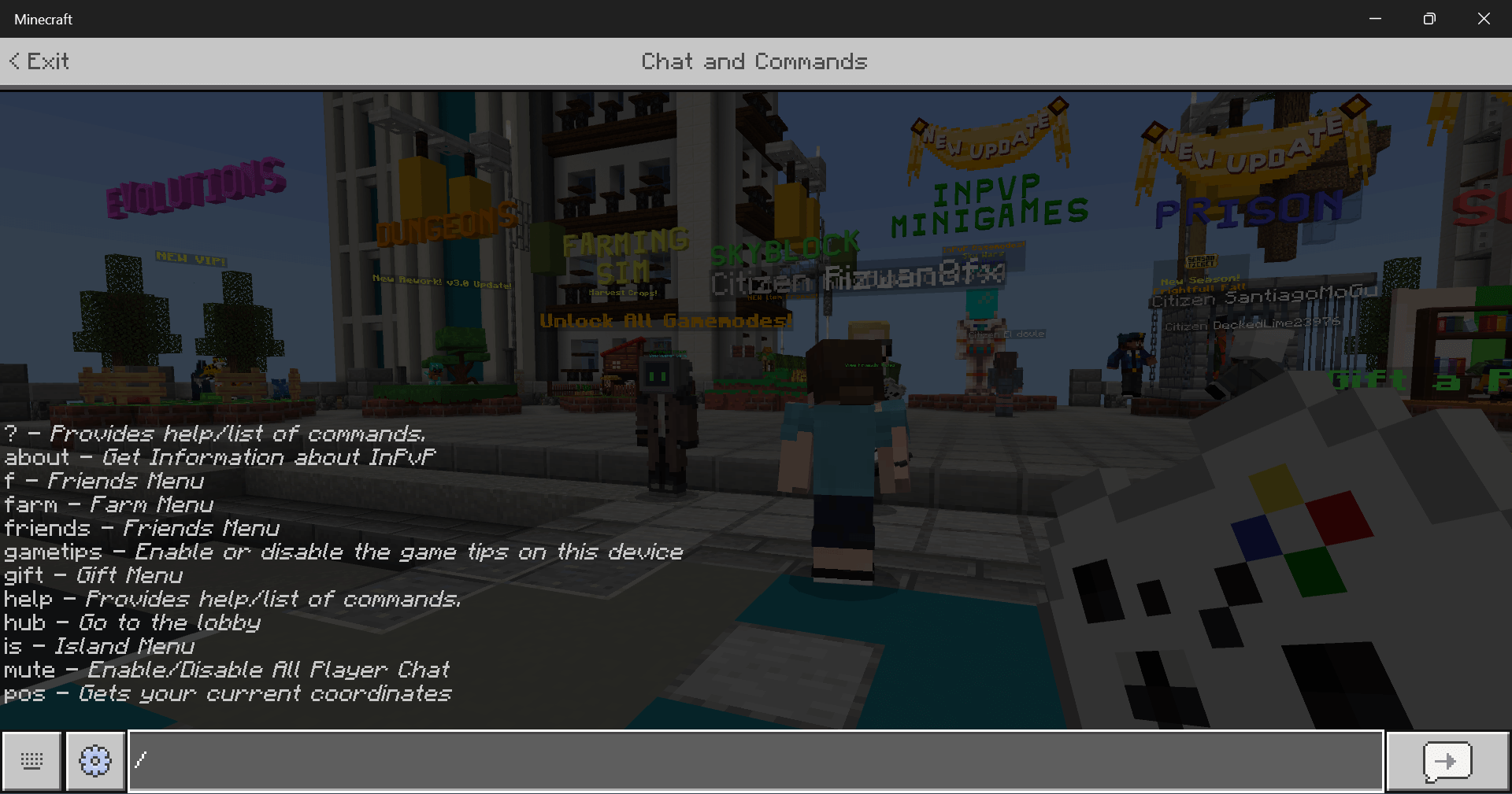Customize chat bedrock edition open chat