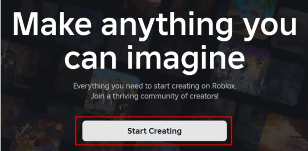 start creating button