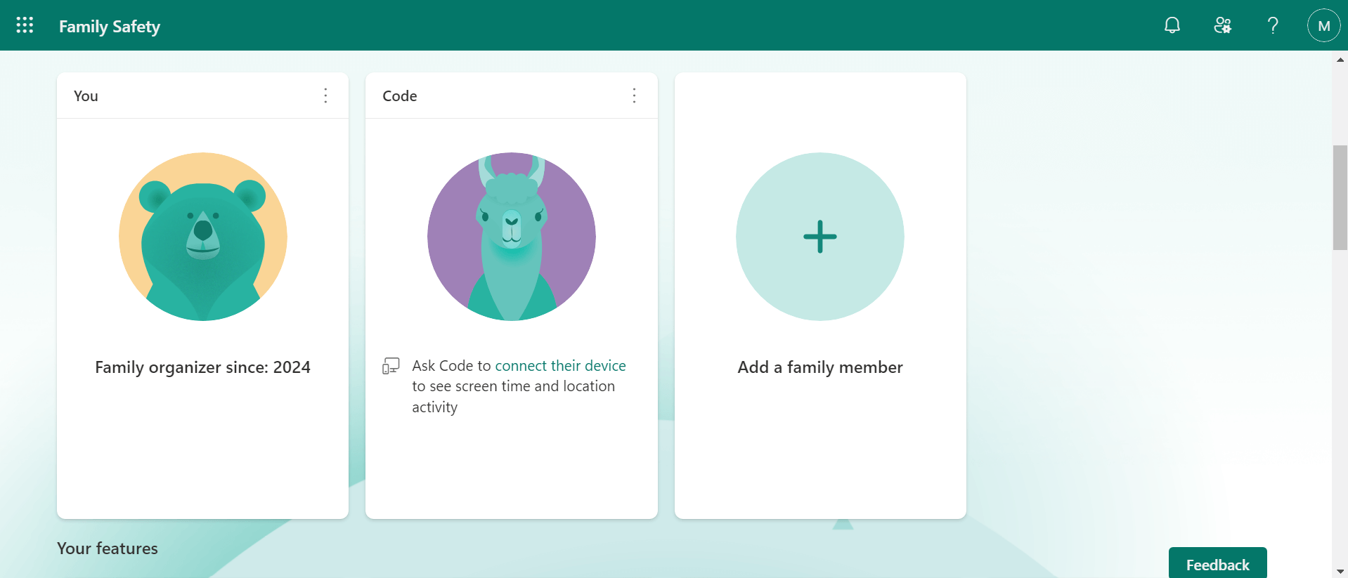 Set up your family accounts