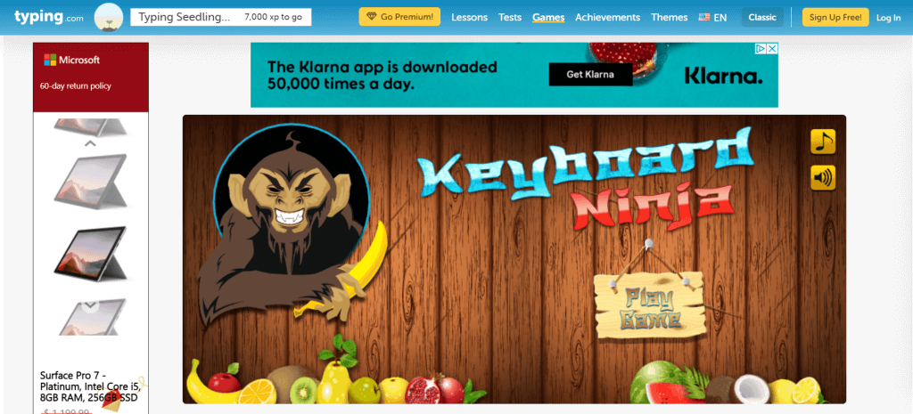 Keyboard ninja app for kids