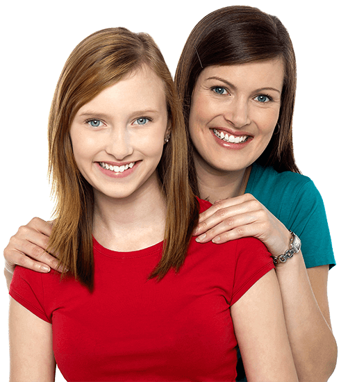 Mother with a daughter