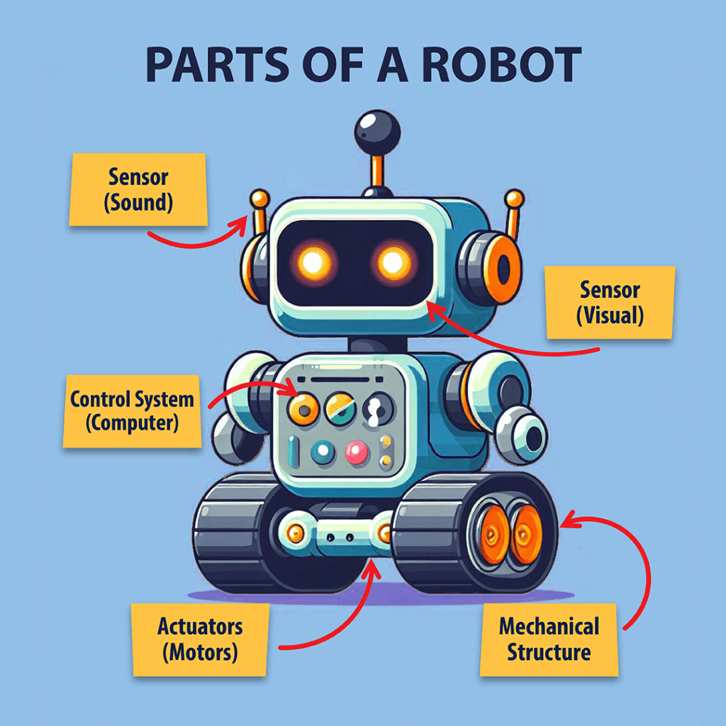 Parts of a robot detailed for kids and beginners