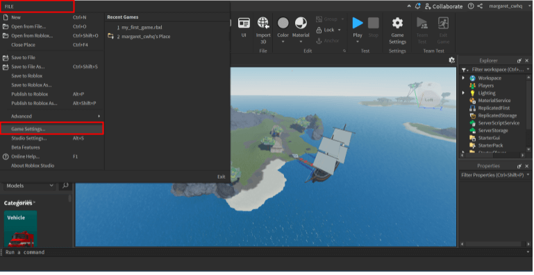 game settings for roblox games